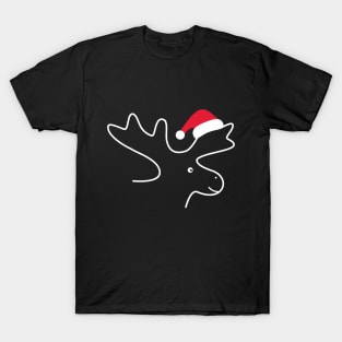 Moose Reindeer Santa Claus Christmas Elk Christmas T-Shirt